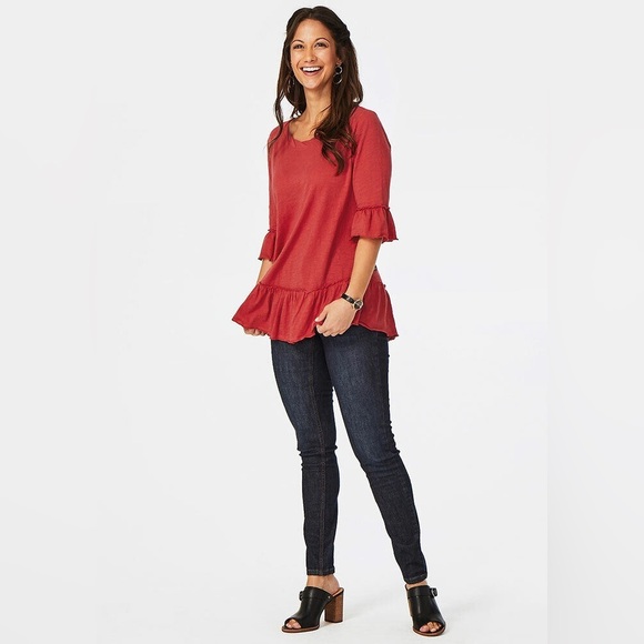 Matilda Jane rule the day ruffle tee size XXL in red - Picture 4 of 7